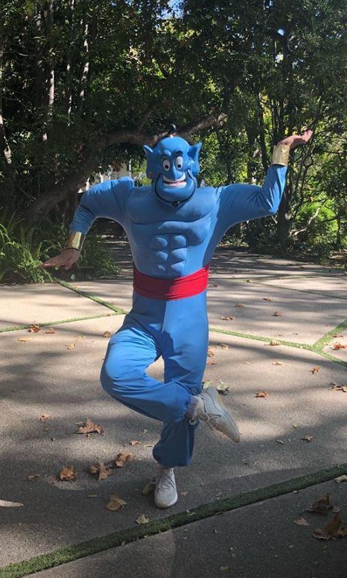  Channing was loving dressing up for Halloween as he busted out some signature dance moves