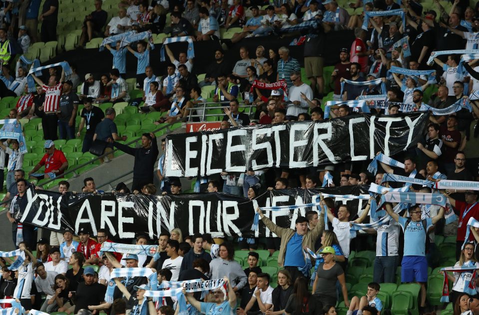  Fans of Melbourne City sent a message of support to Leicester