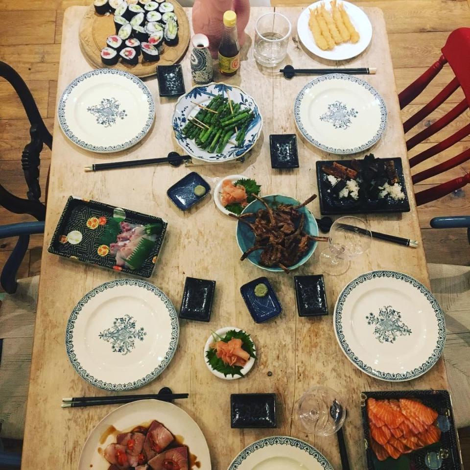  They have a massive kitchen table where they serve various dinners