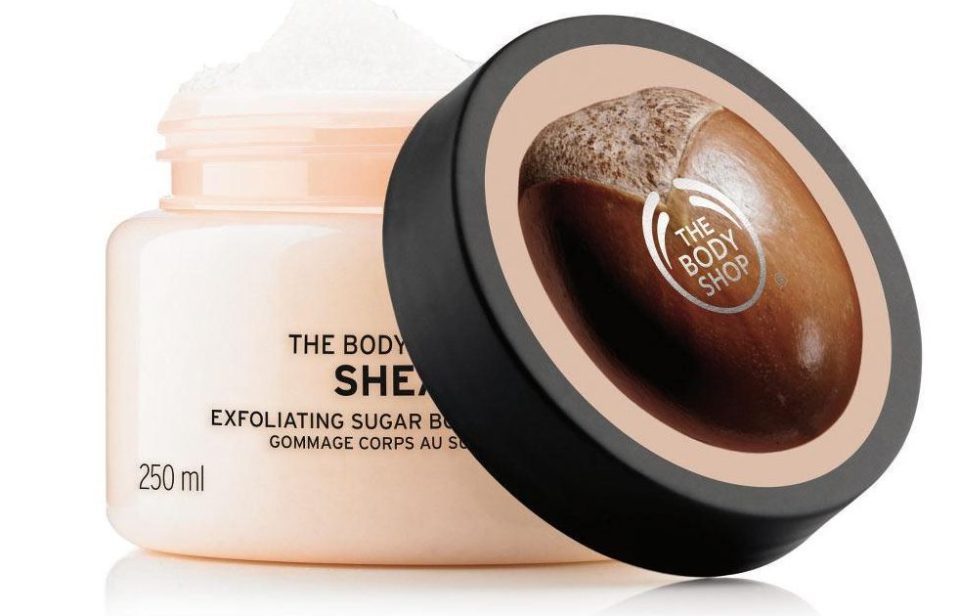  The Body Shop's Shea Exfoliating Sugar Body Scrub has a nutty shea scent and it's grainy texture gives a really good exfoliation