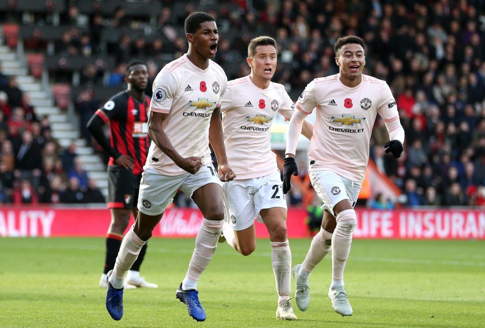  England stars Marcus Rashford, left, and Jesse Lingard, right, are regulars for United