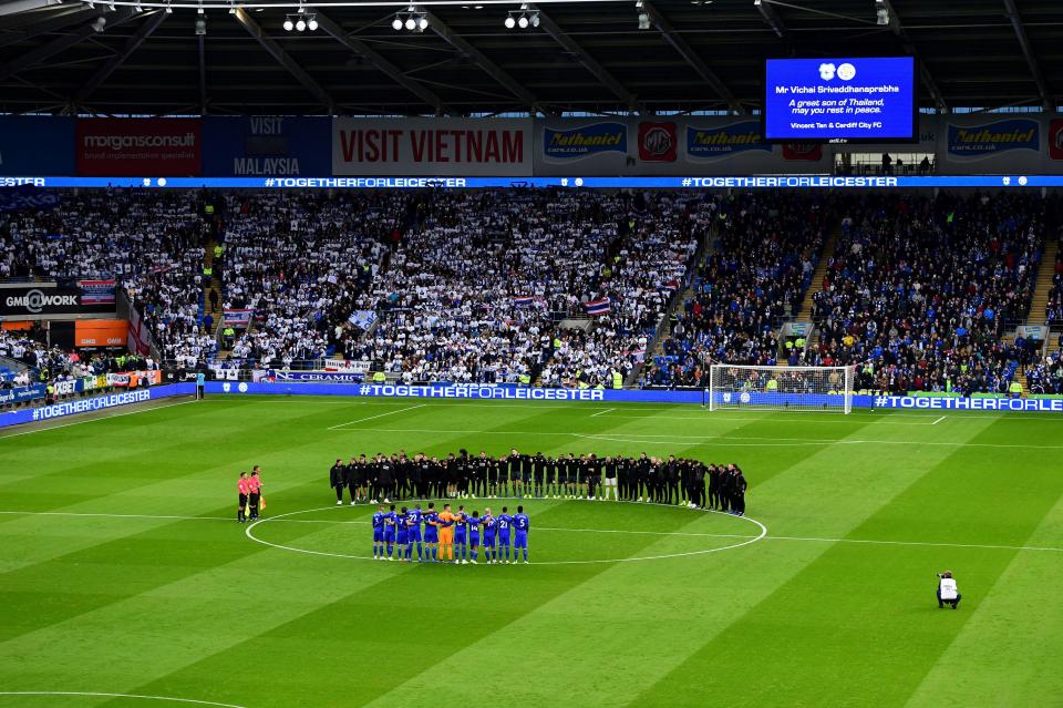  The King Power holds a minute's silence before the Leicester vs Cardiff clash this afternoon