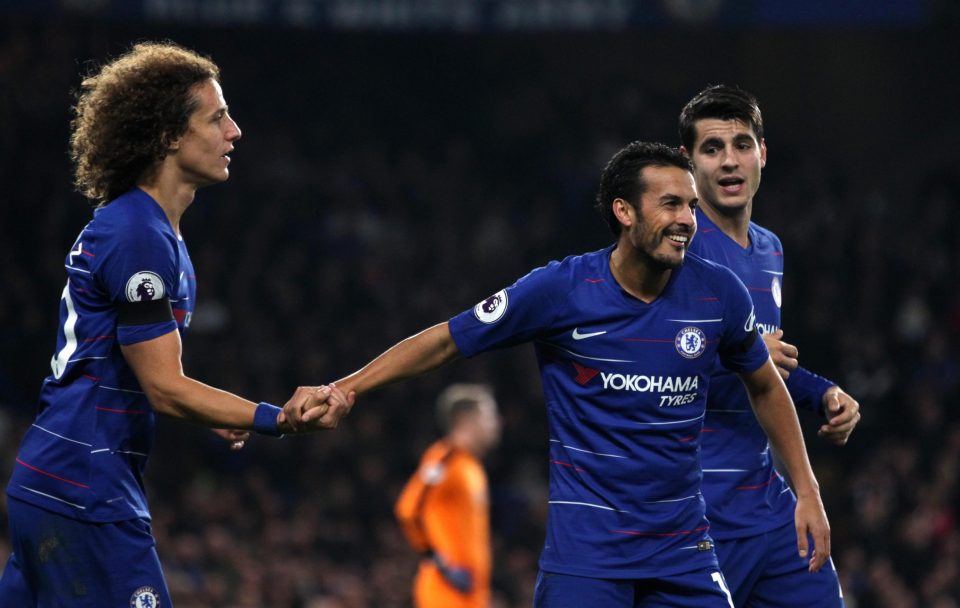  Pedro, right, put in another hard-working display against Roy Hodgson's men