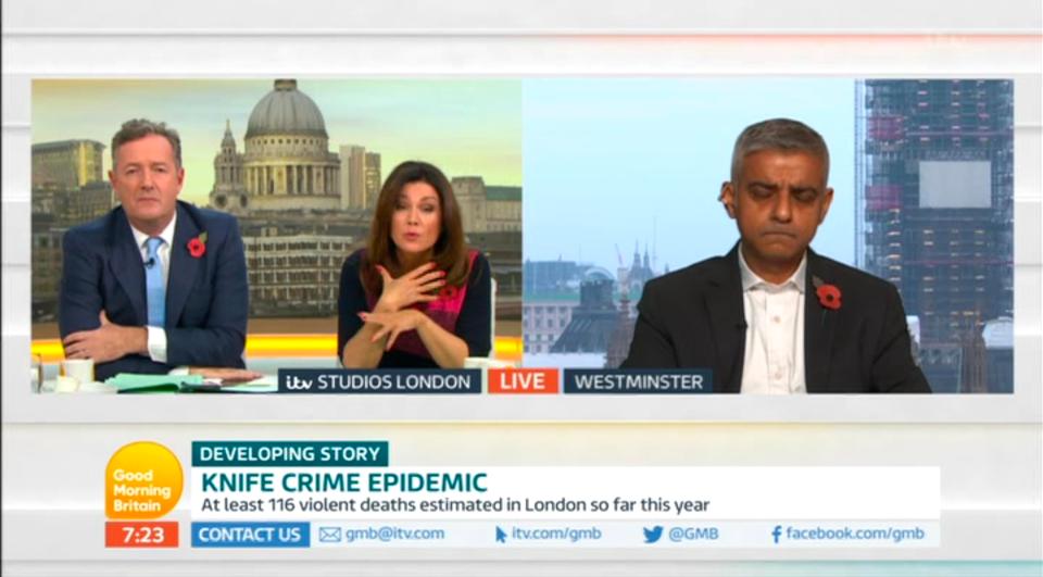  Susanna tearfully took Sadiq Khan to task over London's knife crime epidemic on Good Morning Britain