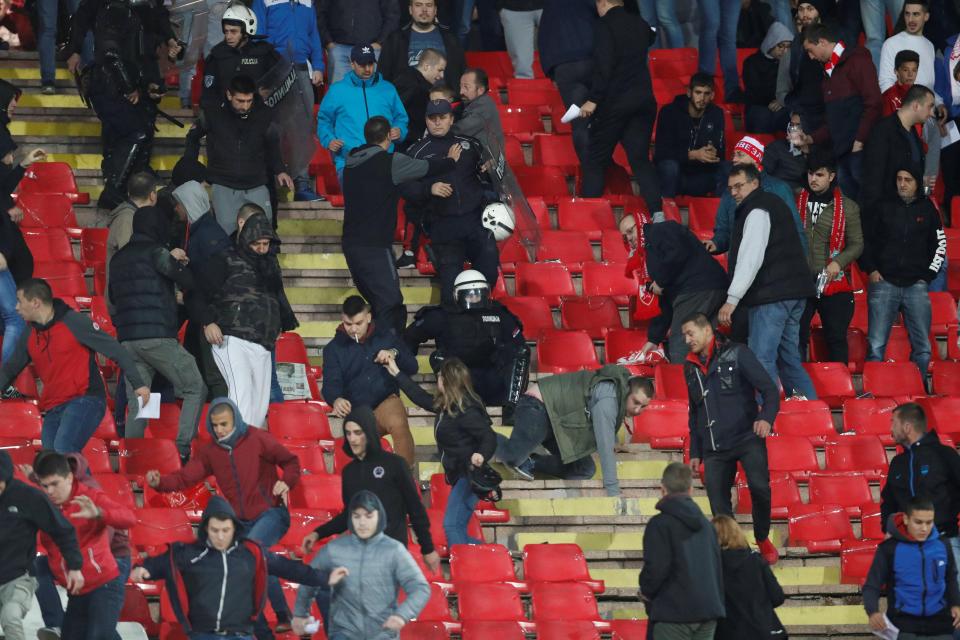  Almost an hour before the Champions League game even kicks off and there was pandemonium in the home end