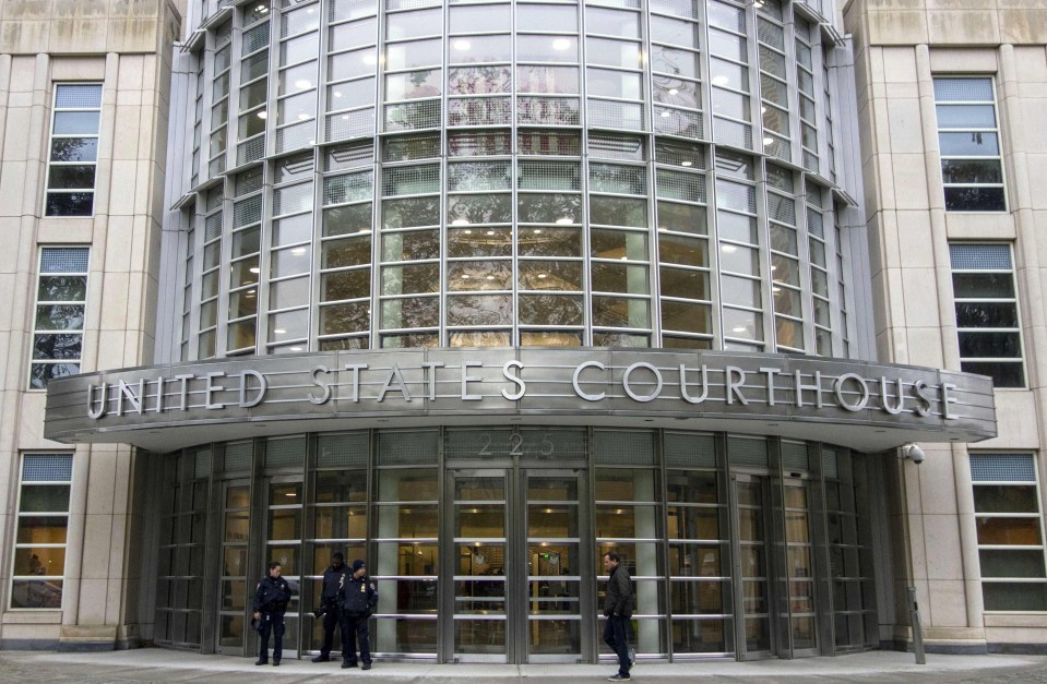 Police guard the courthouse of United States District Court for the Eastern District of New York when El Chapo appeared last Monday 