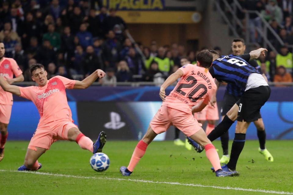  Icardi rescued a point against Barcelona during their last outing in the Champions League