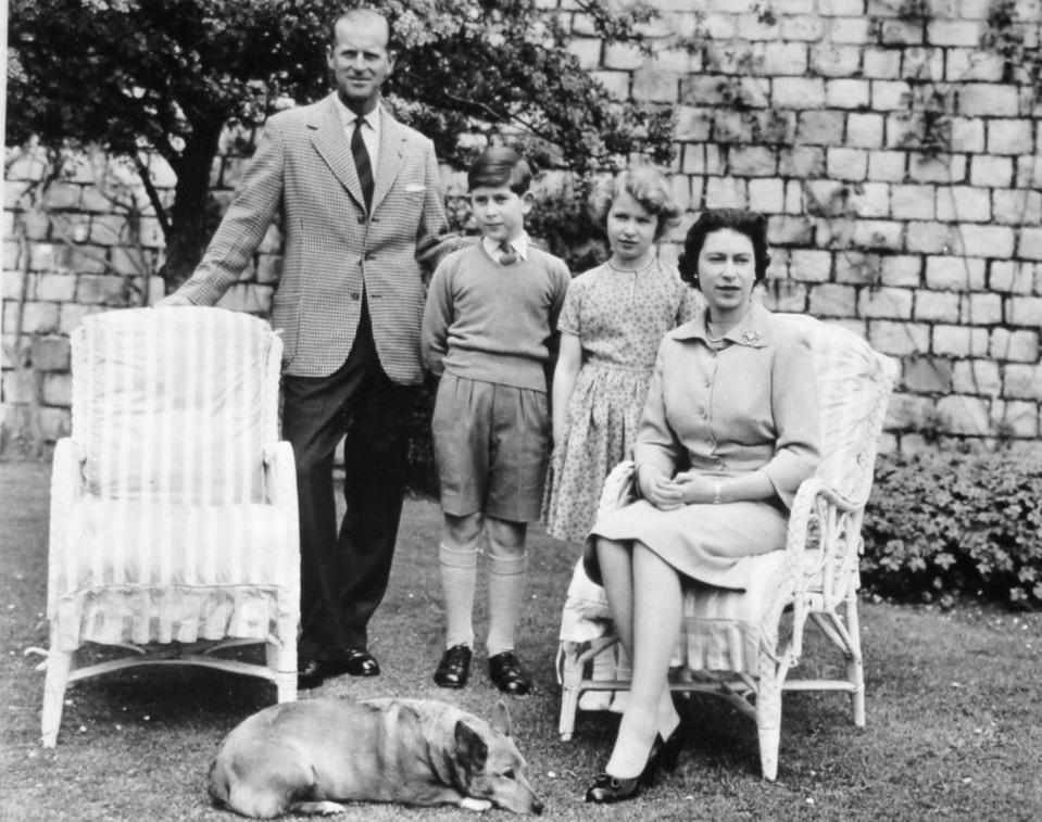  1959: The Queen and Prince Philip with Prince Charles and Princess Anne at Windsor Castle