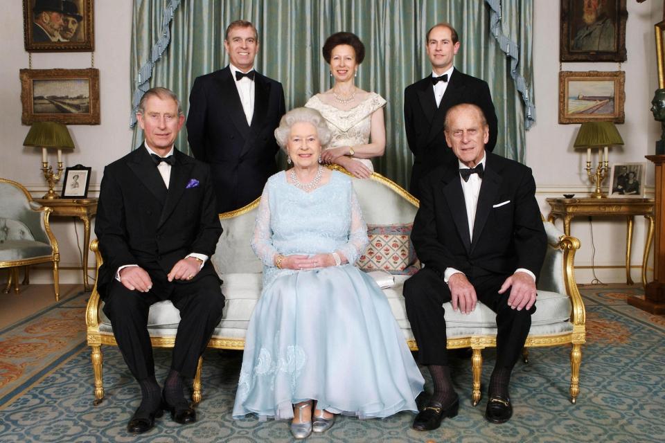  2007: Prince Charles poses with his brothers, sister and parents at Clarence House for a dinner to mark the forthcoming Diamond Wedding Anniversary of Queen Elizabeth II and the Duke of Edinburgh