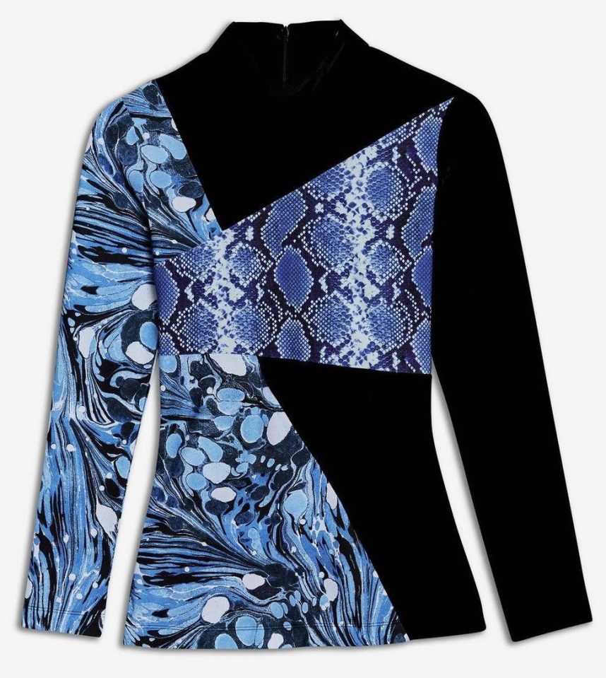  We love the clashing prints on this long-sleeved design