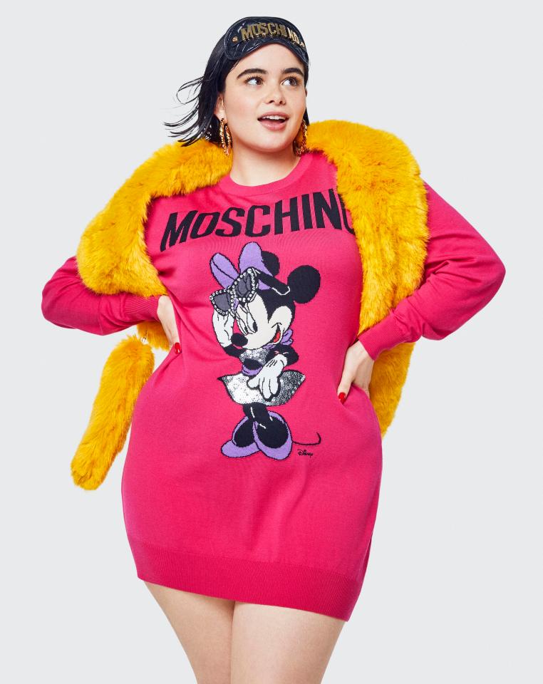  H&M and Moschino's collaboration collection includes this £79.99 Minnie Mouse top - as seen on a plus size model