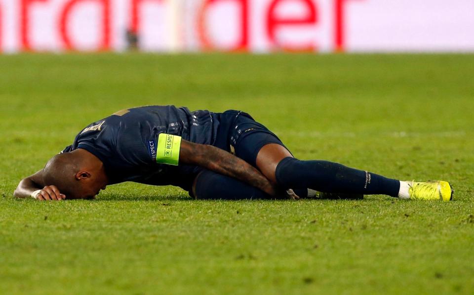  Ashley Young was left crumpled in a heap after the Alex Sandro 'stamp'