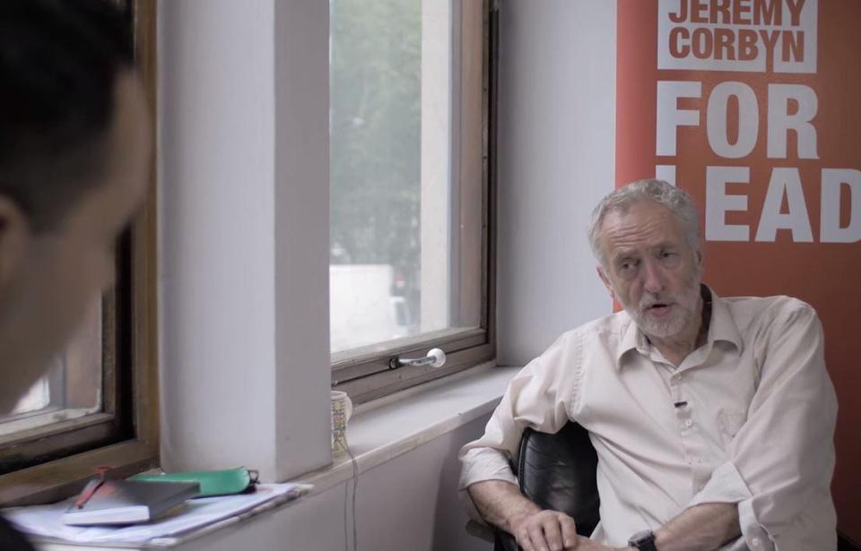  Corbyn is pictured in the interview with Mr Bastiani who runs a website called Novara Media where he pumps out aggressive videos pushing Mr Corbyn's message