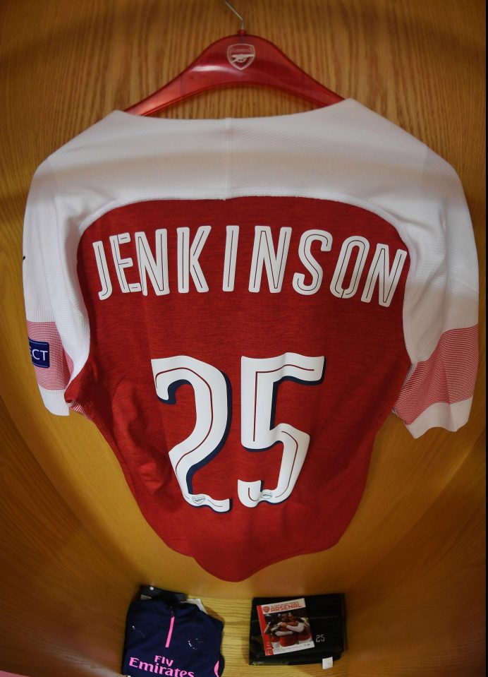  The shirt was laid out in the Gunners dressing room ahead of the Europa League clash