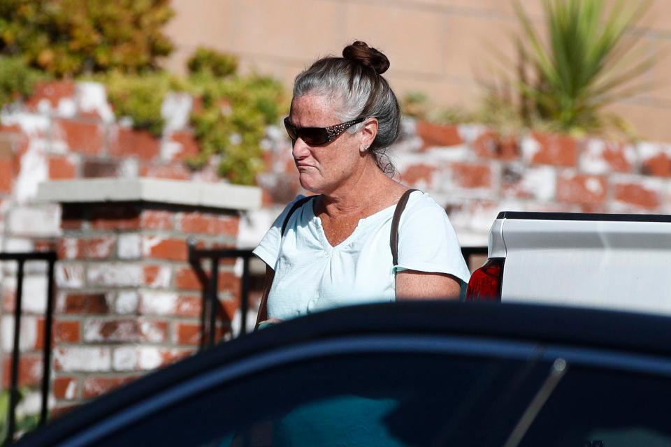  Colleen Long pictured leaving her home in Newbury Park today