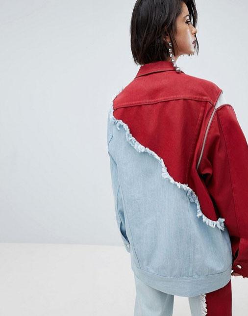  Just when you thought this two-tone jacket was bizarre enough, the sleeves also zip up