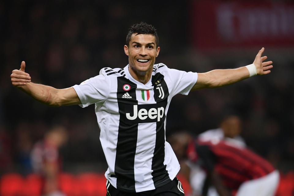  Former Manchester United ace Ronaldo netted against AC Milan at the San Siro yesterday