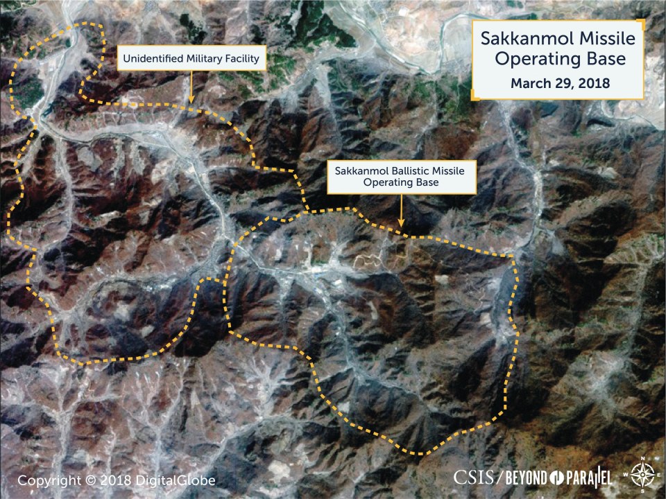 The satellite pictures reveal missile bases hidden in mountains