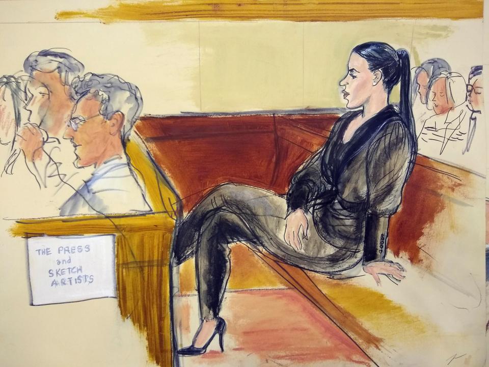  A court artist's impression of Coronel sitting in the courtroom