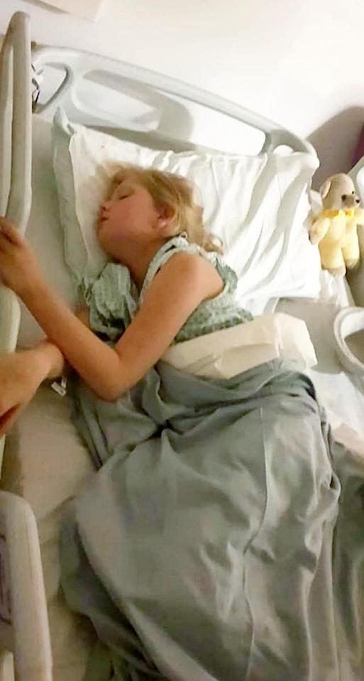 Her mum shared images of her in hospital to warn others of the impact bullies can have