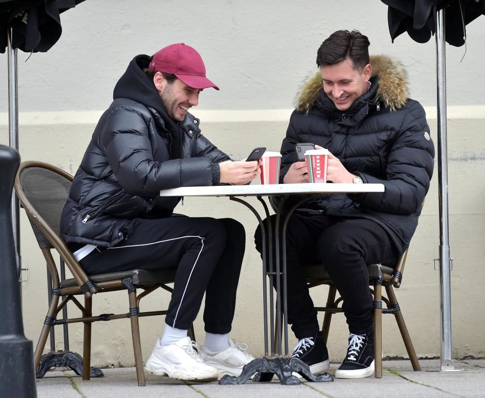  The pair sniggered and looked in high spirits amid Vicky's pain