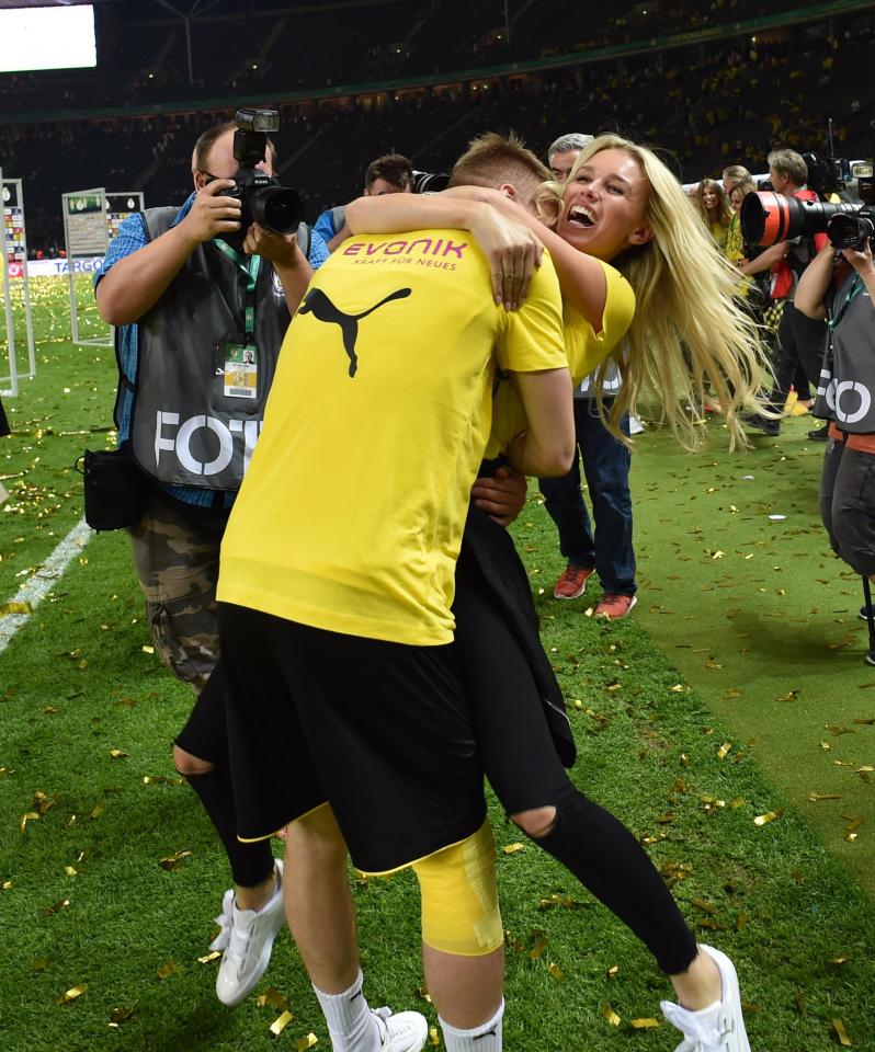  She watches her boyfriend Reus play for Dortmund