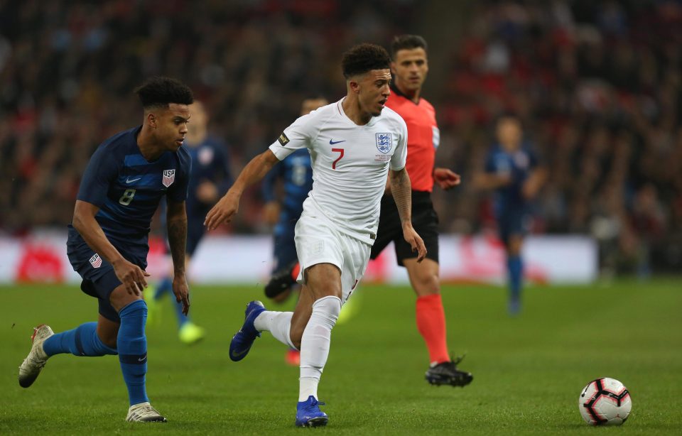  Wonderkid Jadon Sancho, 18, made his first England start