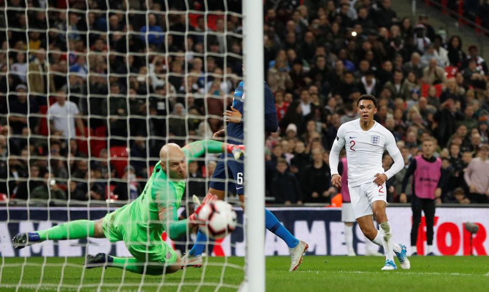  Trent Alexander-Arnold slotted home a neat effort to double the lead