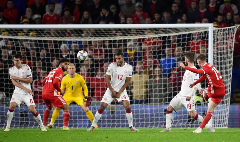  David Brooks tries to equalise as Wales started the second half in attacking mood