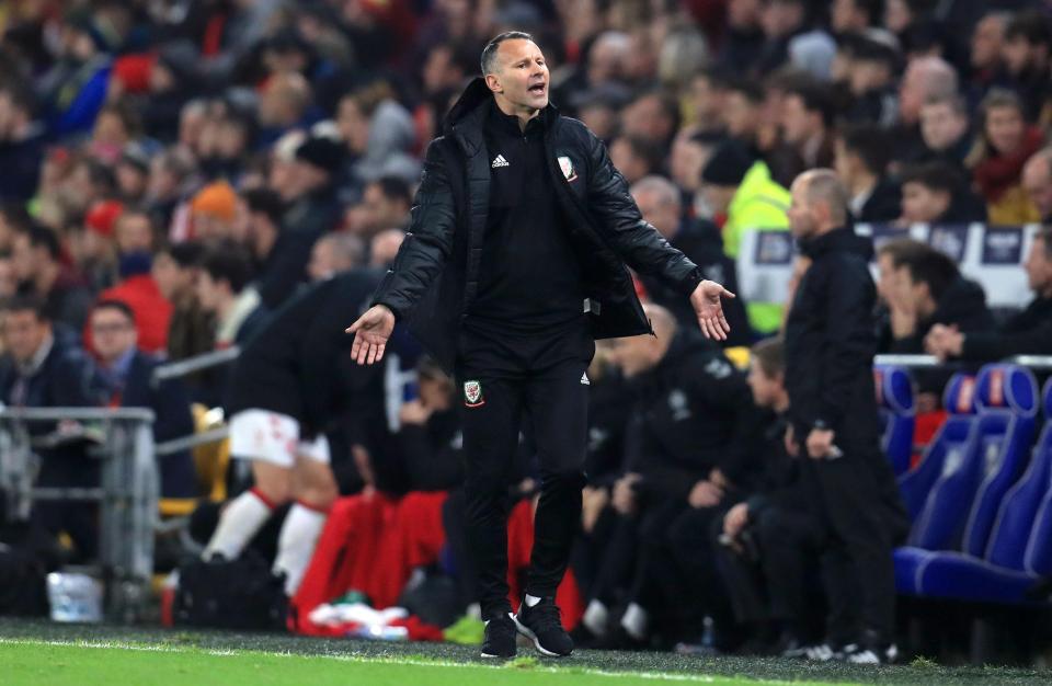  Wales boss Ryan Giggs was fuming after the incident involving Kasper Dolberg and Ethan Ampadu