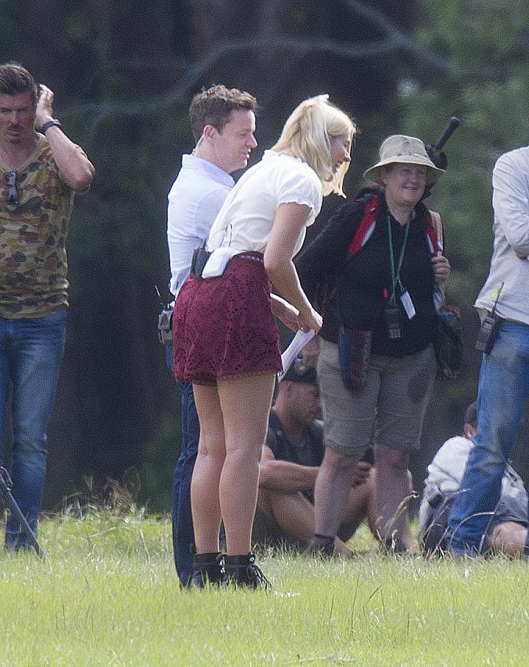  Holly and Dec were in stitches as they hosted a team canoe challenge at a bushland lake near Byron Bay in Australia