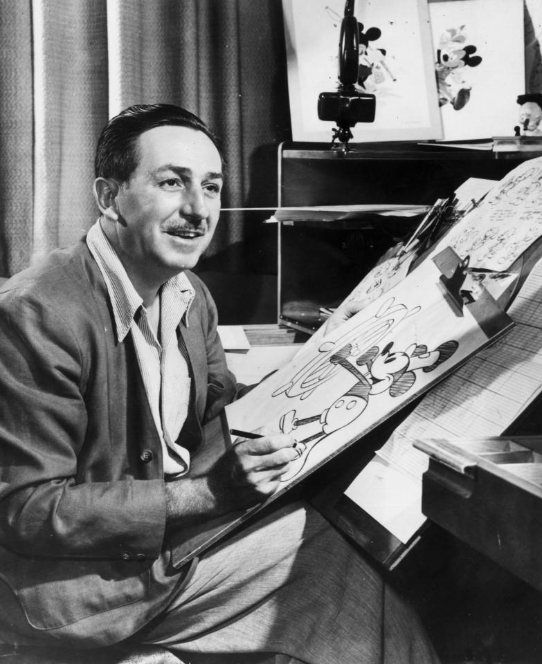  Walt Disney in his studio in 1955