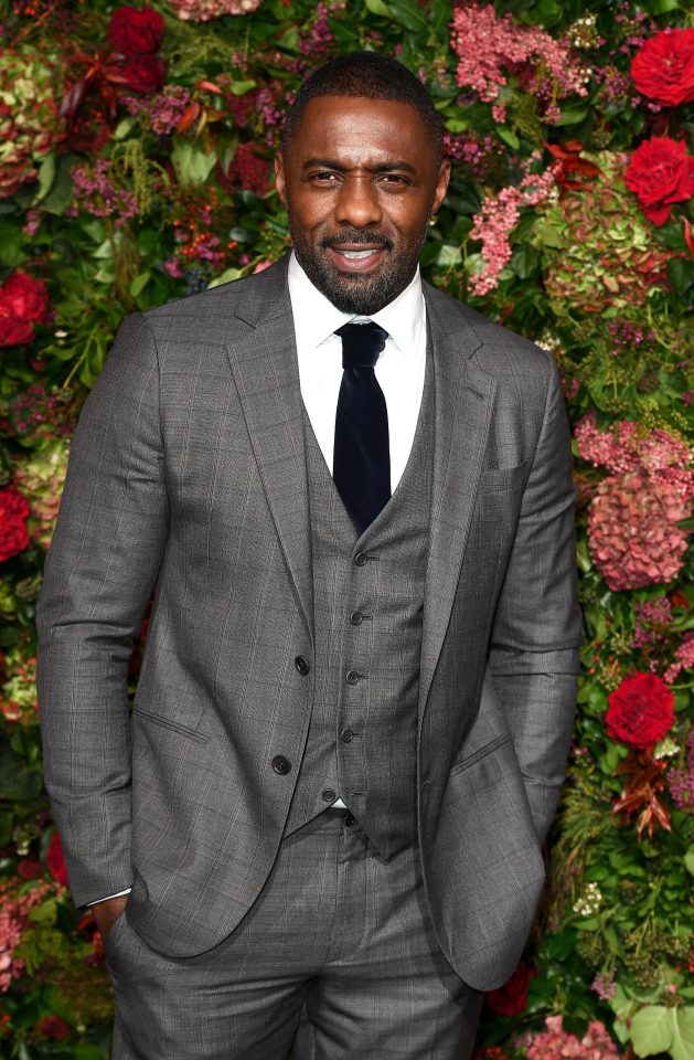  Idris Elba was typically dapper in a grey three-piece suit