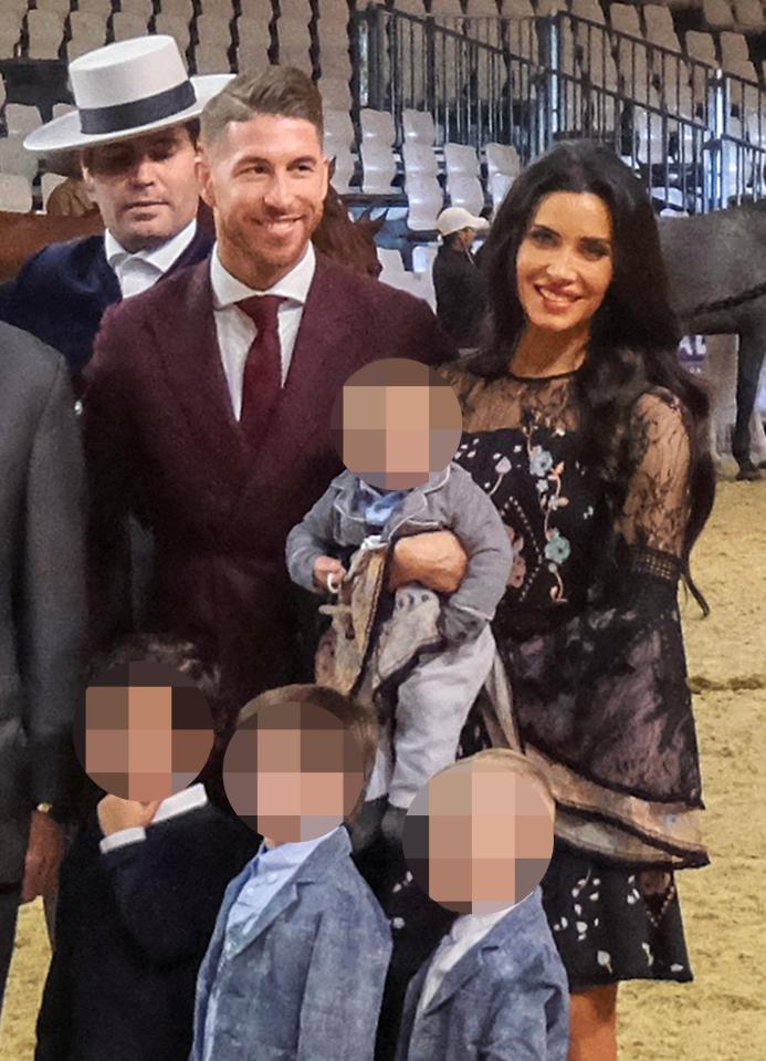  Sergio Ramos and his fiancee Pilar Rubio, who have three boys, are pictured celebrating his horse's victory