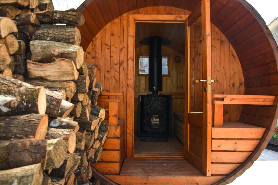  A spacious sauna allows clients to wind down