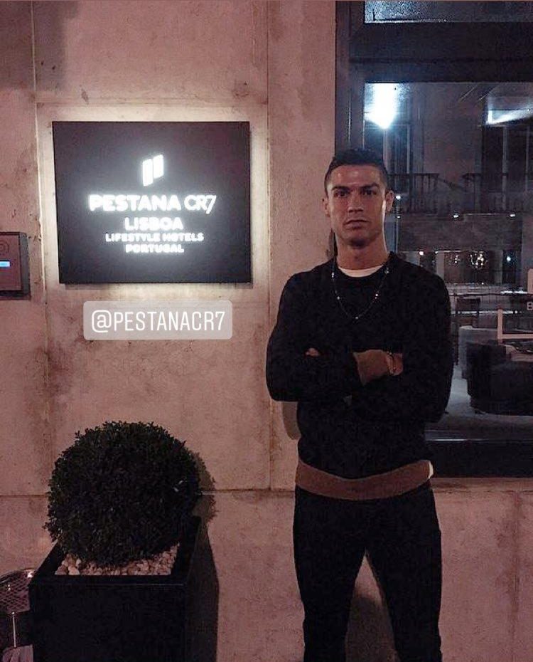  Ronaldo at his own hotel in Lisbon, one of the two he has with Pestana Group