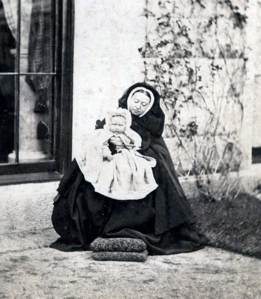 Queen Victoria with her Granddaughter Victoria at Balmoral in 1863