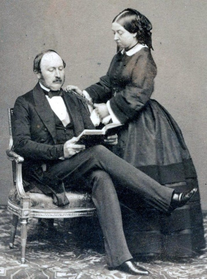 Victoria affectionately tends to Albert, who is in fact her first cousin