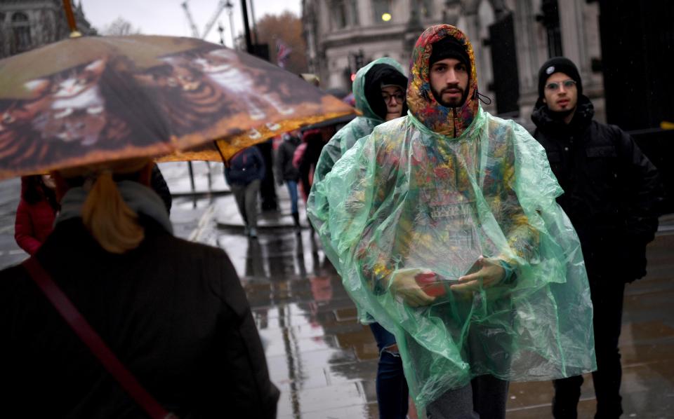  The slow-moving low pressure system will leave the UK drenched but will offer some respite from the recent bitter cold