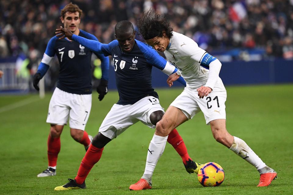  Chelsea midfielder N'Golo Kante put in another impressive display for Les Bleus