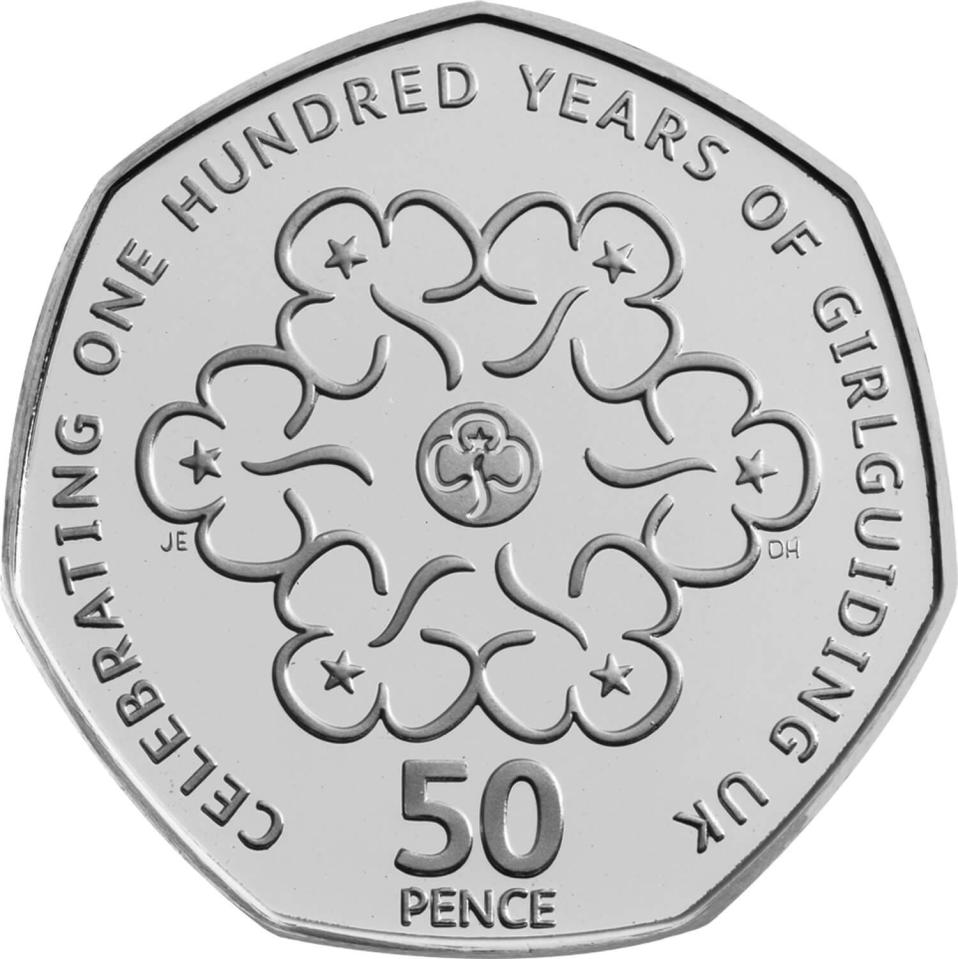  This Girl Guides coin was released in 2010 to mark 100 years of girl guiding