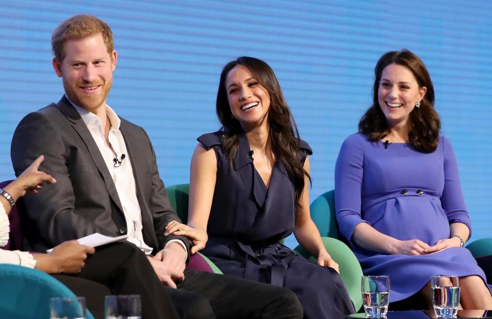  Kate grinned at Harry, but his empathy signals were clearly aimed at Meghan