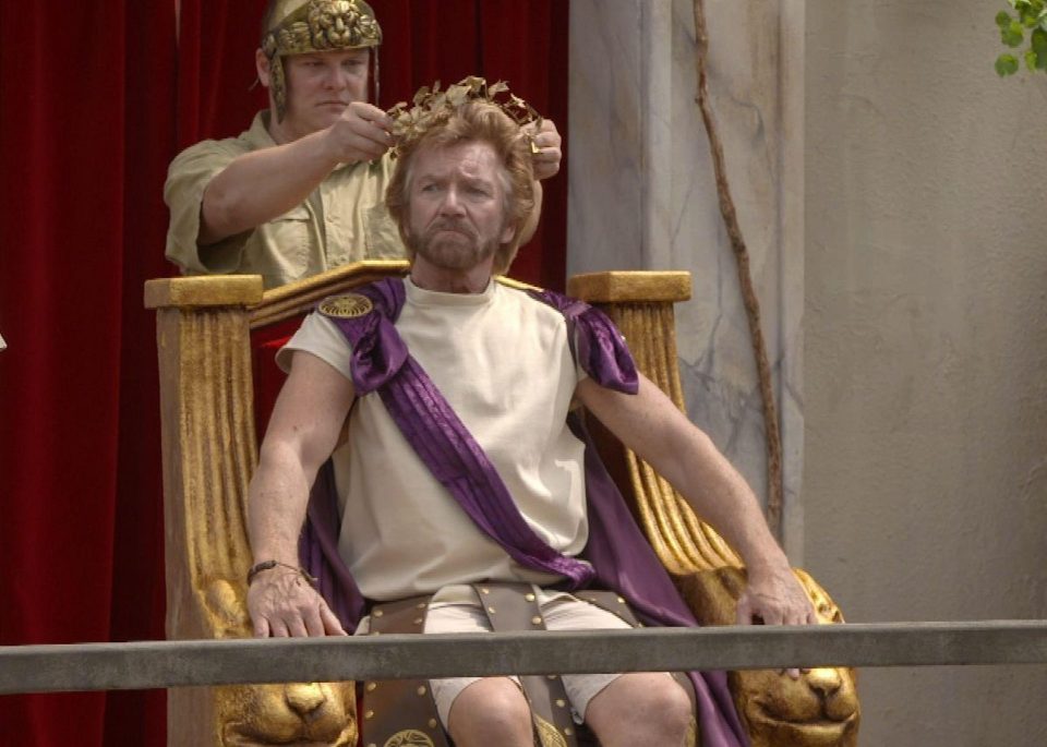  Noel Edmonds was dressed as a Roman emperor when he entered the jungle