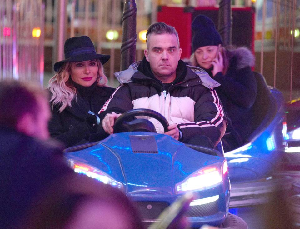  Robbie looked miserable as he attended the Winter Wonderland opening night in London