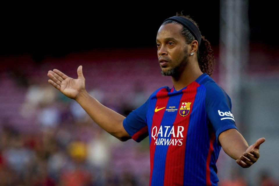  Ronaldinho is being chased by authorities in Brazil over an unpaid fine