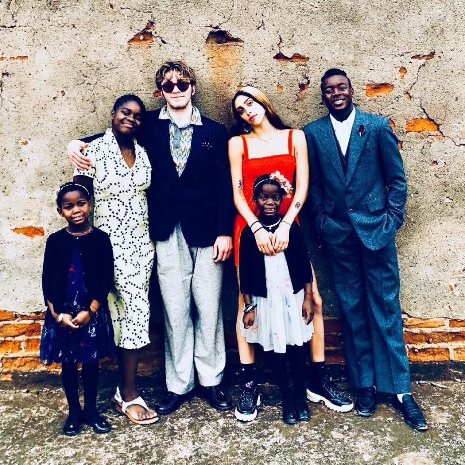  Madonna posted a rare photo of all of her six kids together as they celebrated Thanksgiving in Malawi - twins Estere and Stella Mwale, 6, David Banda, 13, Mercy, 12, Rocco, 18, and Lourdes, 22 all pose together for the pic