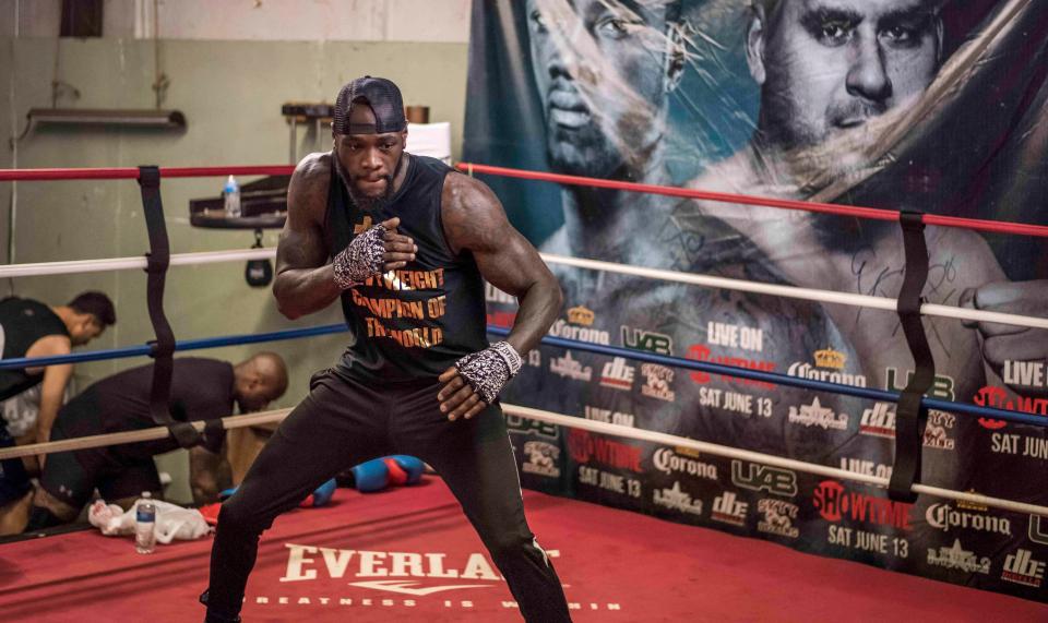  Deontay Wilder during a training session at his gym