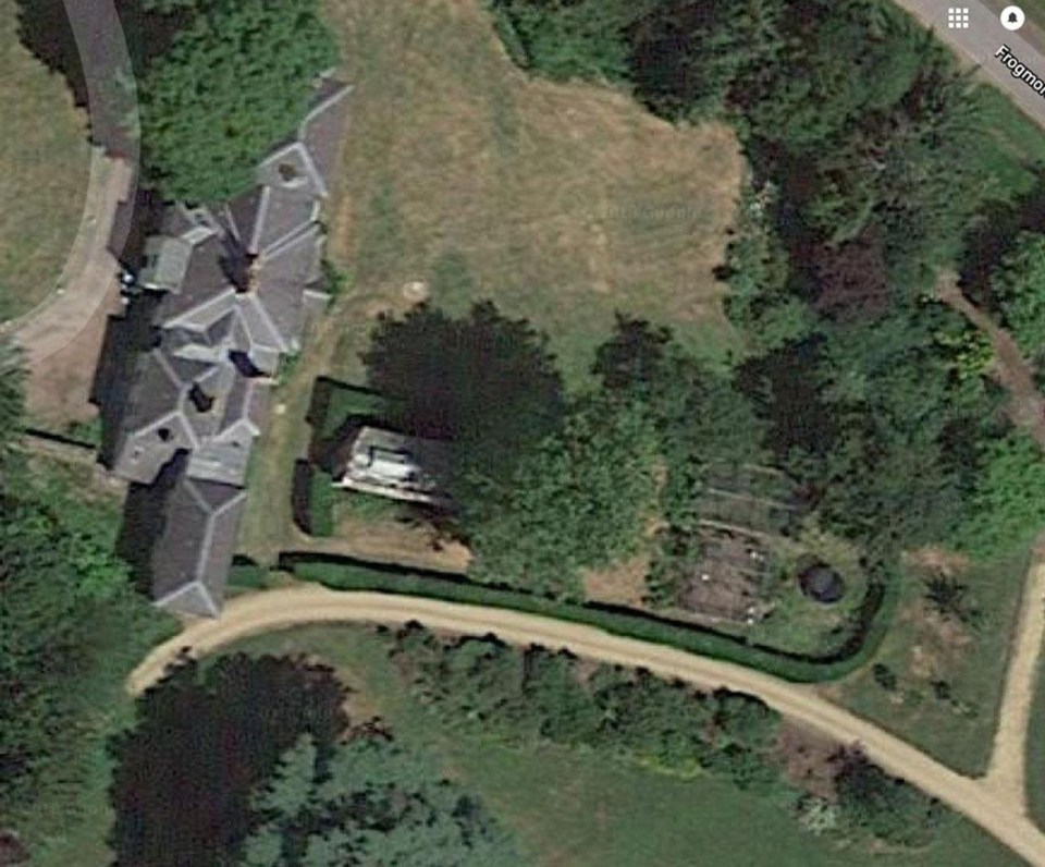 An aerial view of the cottage