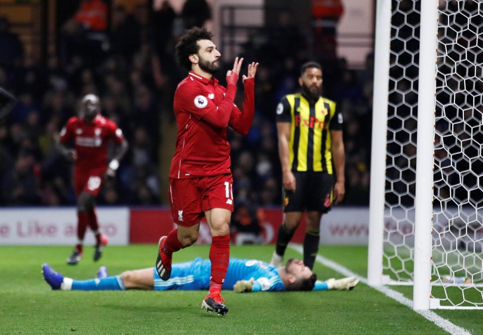  Mohamed Salah appeared to mock Sergio Ramos with his celebration