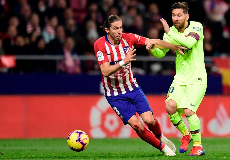  Luis attempted to block Messi from the ball, but the Argentinian got his own back in sensational style